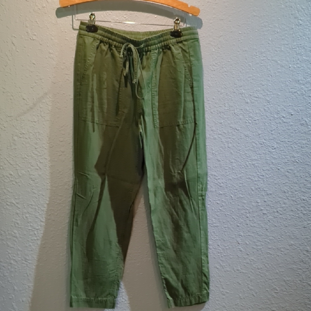 J. Crew Green Linen Pants